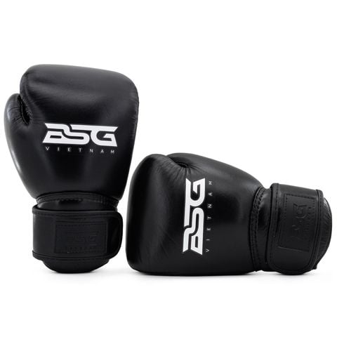 Găng Tay BSG Leather Muay Thai Gloves - Black