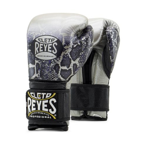 Găng Tay Cleto Reyes Training Gloves with Hook and Loop Closure - Silver/Black Steel Snake