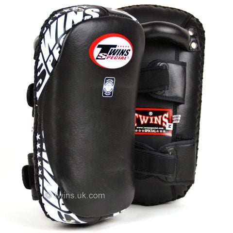 Đích Đá Twins KPL10 Curved Leather Thai Kick Pads - Black