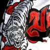 Quần TUFF Muay Thai Boxing Shorts New Retro Style Double Tiger With Red Text