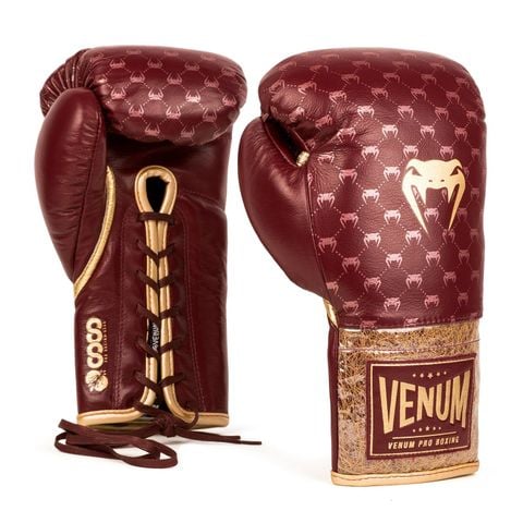 Găng Tay Venum Coco Monogram Pro Lace Up Boxing Gloves - Garnet Red