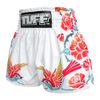 Quần TUFF Muay Thai Boxing Shorts White Birds And Roses Inspired