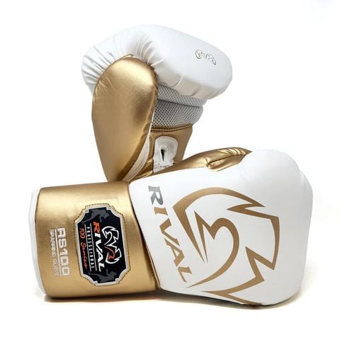 Găng Tay Rival RS100 Professional Sparring Gloves - White/Gold