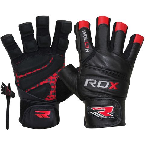 GÄNG TAY RDX LEATHER BODYBUILDING WORKOUT GYM LIFTING GLOVES