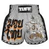 Quần TUFF Muay Thai Boxing Shorts New Retro Style Grey Hanuman Yantra with War Flag