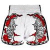 Quần TUFF Muay Thai Boxing Shorts New Retro Style Double Tiger With Red Text