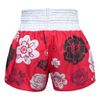 Quần Tuff Muay Thai Boxing Shorts Red Muay Thai Fighter With Flower Pattern