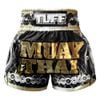 Quần Tuff Muay Thai Boxing Shorts Golden Gladiator In Black