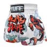 Quần Tuff Muay Thai Boxing Shorts White Japanese Koi Fish With Muay Thai Text