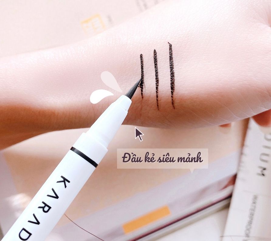 Kẻ Mắt Chống Trôi Karadium Waterproof Brush Liner Black - Đầu Cọ Siêu Mảnh