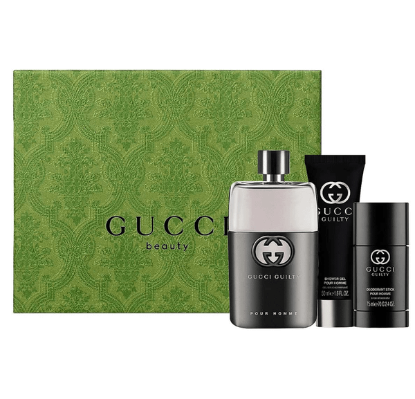 GiftSet Nước Hoa Gucci Guilty Pour Homme EDT ( 90ML + 50ML+ Lăn Khử Mùi )