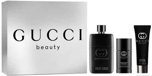 GiftSet Nước Hoa Gucci Guilty Pour Homme EDP (90ML Lăn Khử Mùi Sữa Tắm )