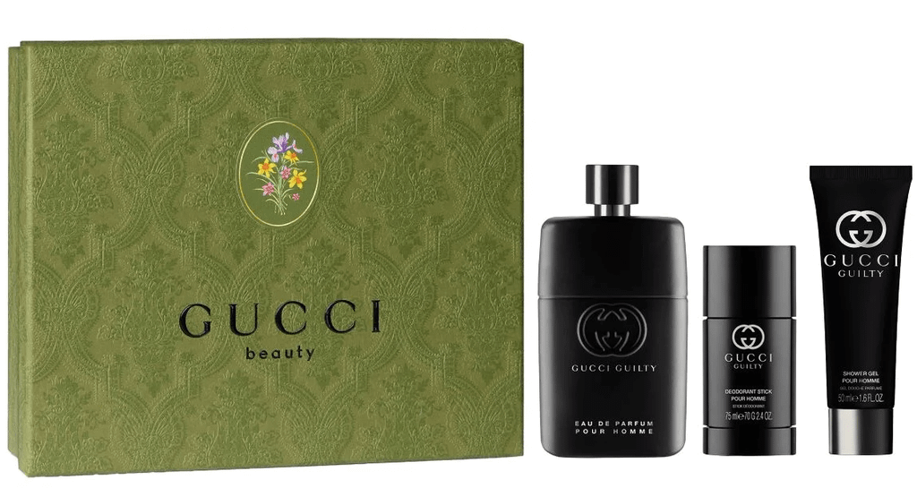 GiftSet Nước Hoa Gucci Guilty Pour Homme EDP (90ML + Lăn Khử Mùi + Sữa Tắm )