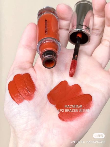 Son Kem MAC Locked Kiss Ink 24HR Màu 92 Brazen ( Khóa Màu, Chống Lem )