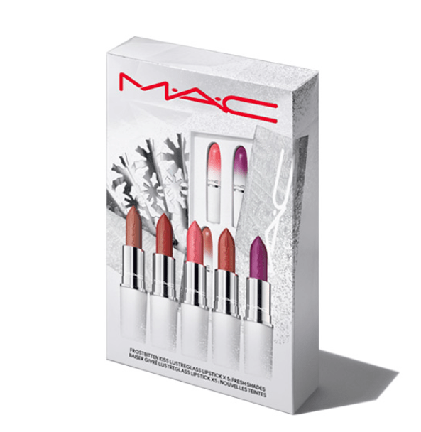 Set Son MAC Frosbitten Kiss Lustreglass Lipstick - 5 Thỏi Màu Best Seller