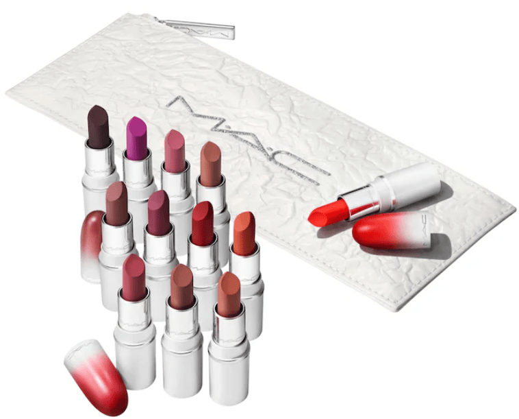 Set Son MAC Lips By The Dozen Mini Powder Kiss 12 Thỏi Thế Giới Son Môi