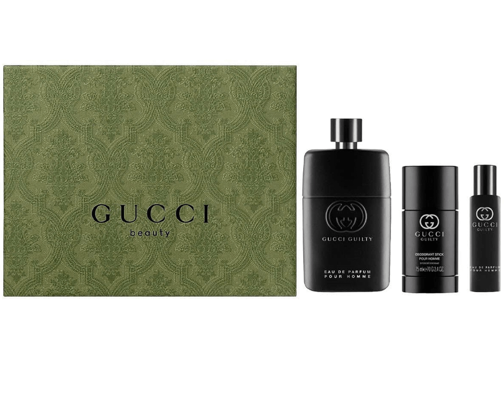 GiftSet Nước Hoa Gucci Guilty Pour Homme EDP (90ML + 15ML + Lăn Khử Mùi)