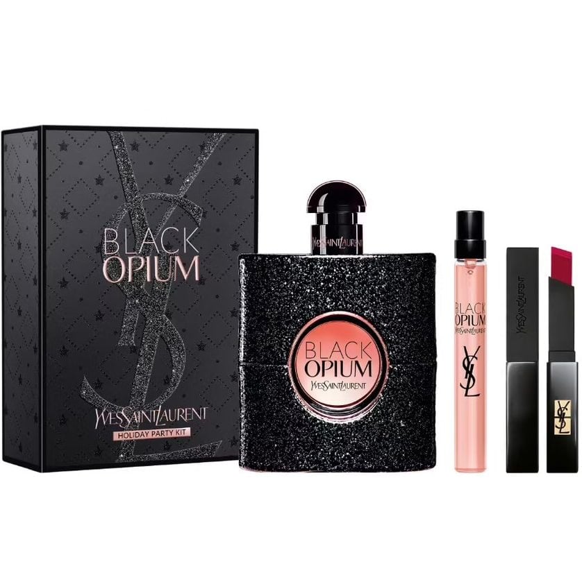 Set Quà Tặng Nước Hoa YSL Black Opium Holiday Party Kit Thế Giới Son Môi