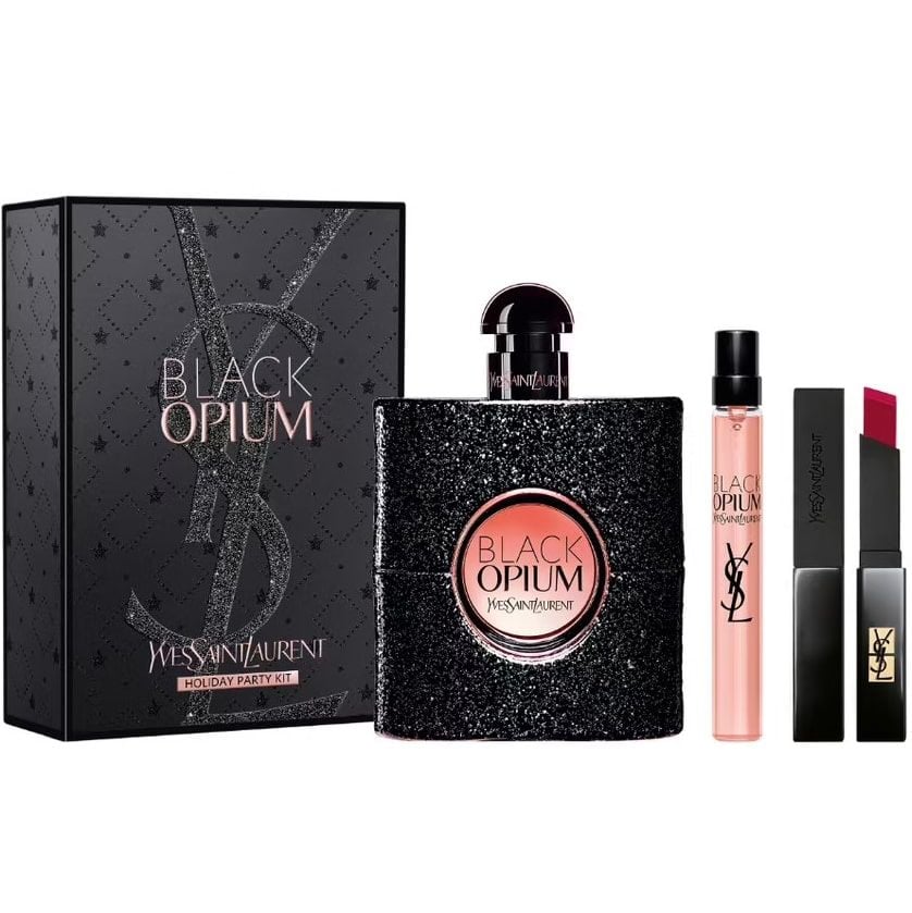 Set Nước Hoa Nữ Yves Saint Laurent YSL Black Opium EDP Set 3 Món (90ml + Mini 10ml + Son 308)