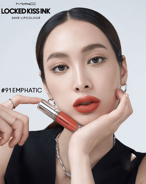 Son Kem MAC Locked Kiss Ink 24HR Màu 91 Emphatic ( Khóa Màu, Chống Lem )