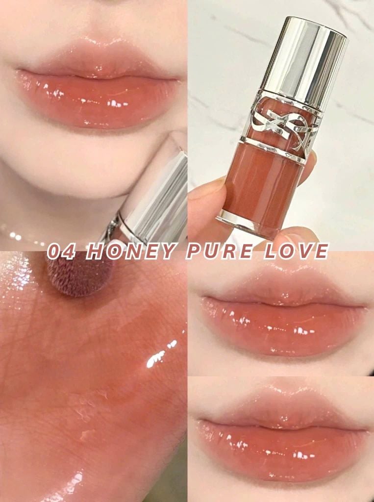 Son YSL Loveshine Plumping Lip Oil Gloss 4 Honey Pure Love