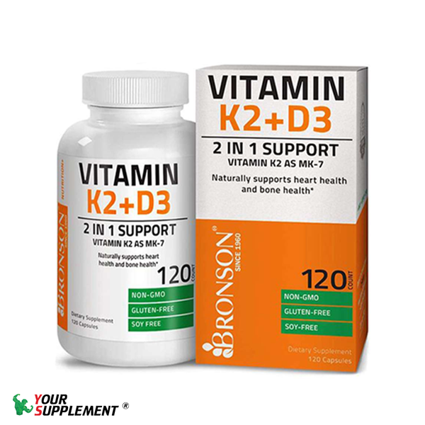 Vitamin K2 MK-7 Plus Vitamin D3- 120 Capsules