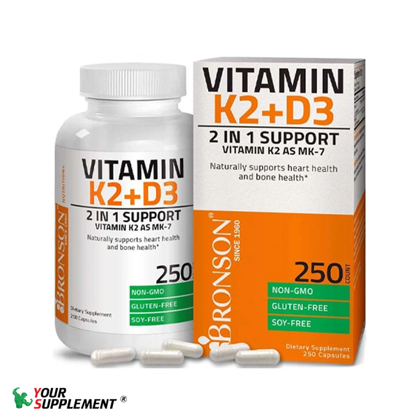 Vitamin K2 MK-7 Plus Vitamin D3- 250 Capsules