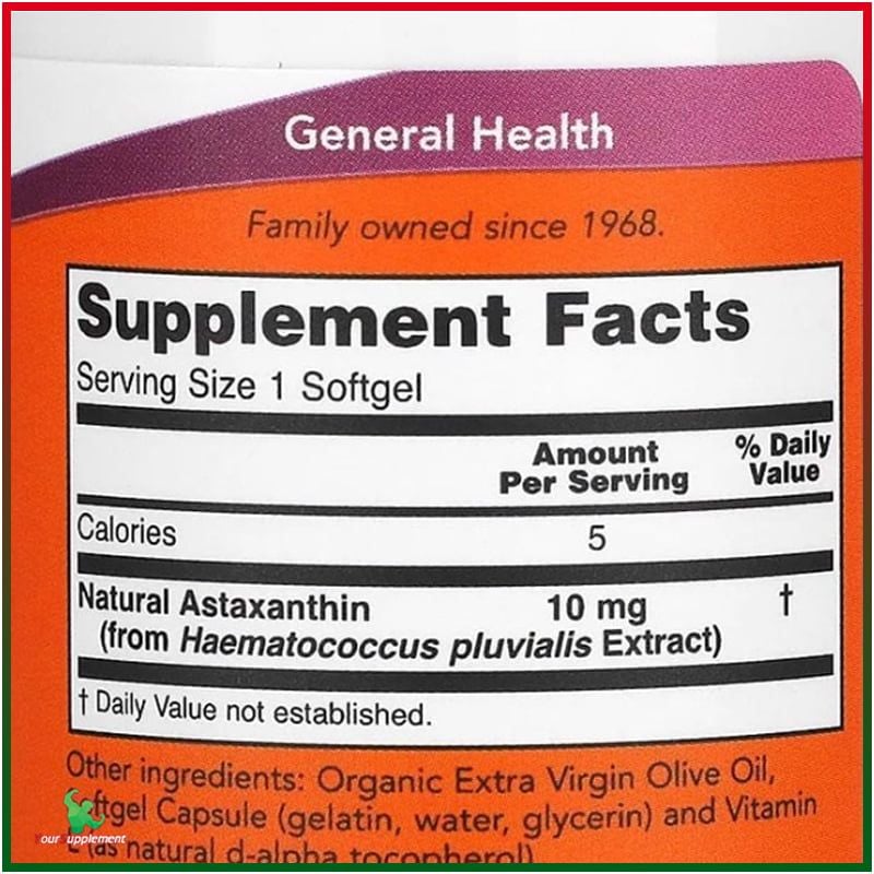 Chống Oxy Hoá ASTAXANTHIN NOW 10mg - 60 viên