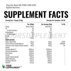 Tăng Sức Mạnh ABE PUMP ZERO STIM Applied Nutrition - 500GR (40 servings)