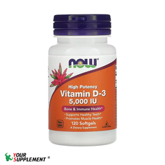 NOW Vitamine D3 (120 Softgels)