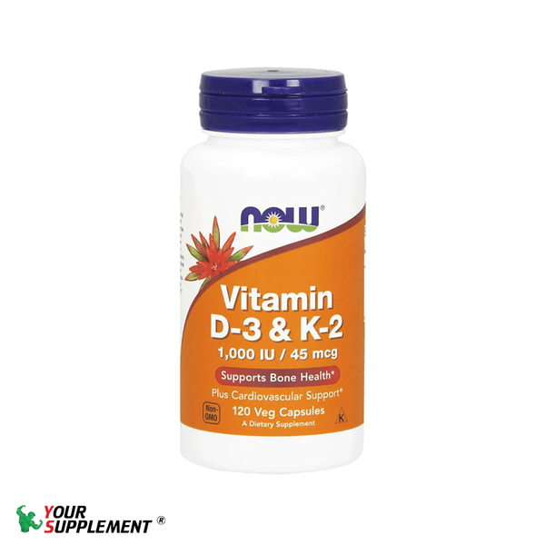 Bổ Sung VITAMIN D3 K2 NOW 1,000 IU / 45 mcg - 120 viên