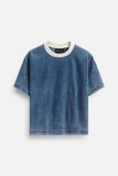Áo Thun Boxy Denim Beige Round