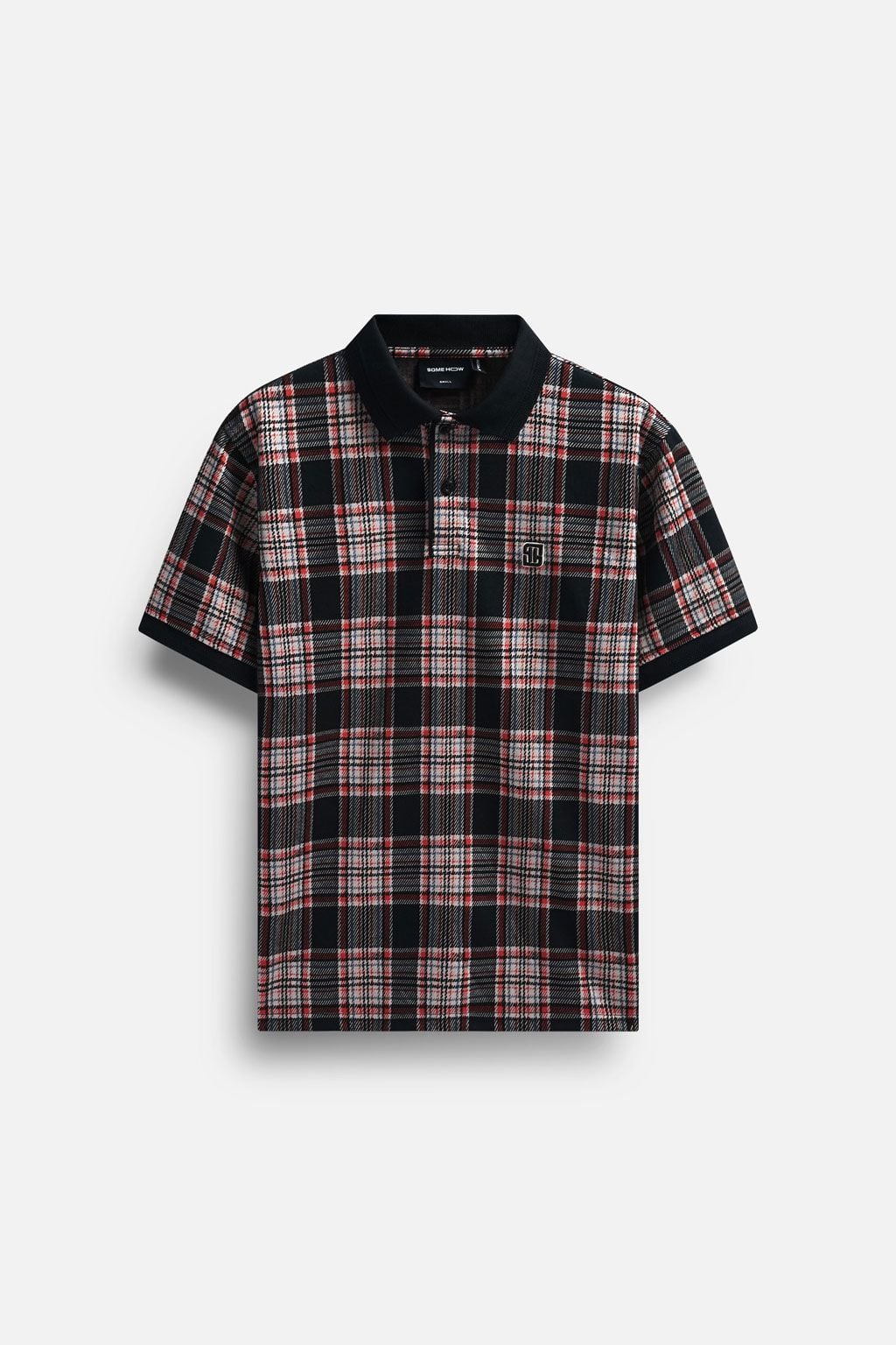 Áo Polo Black Red Checked Mix