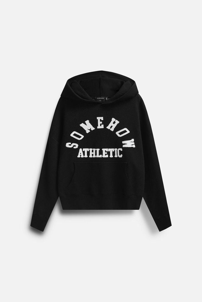  Áo Hoodie Knit Athletic Black Grey 