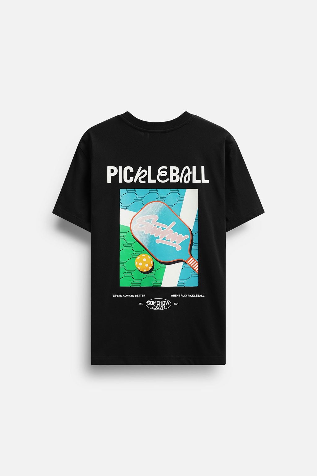 Áo Thun Pickleball Print Black