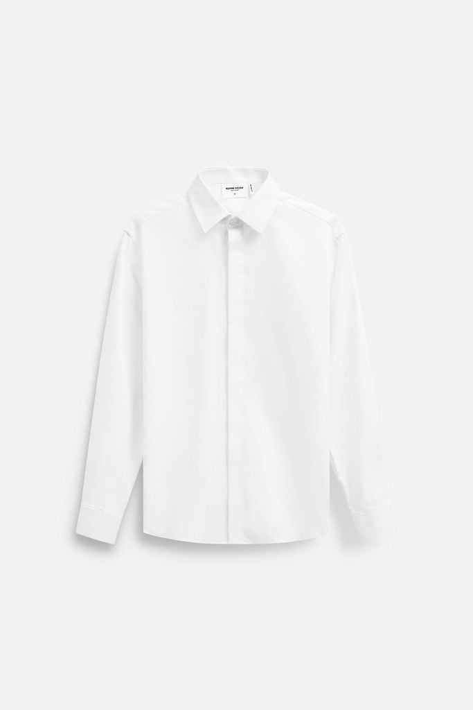  Áo Sơ Mi Basic Hid Buttons White Label 