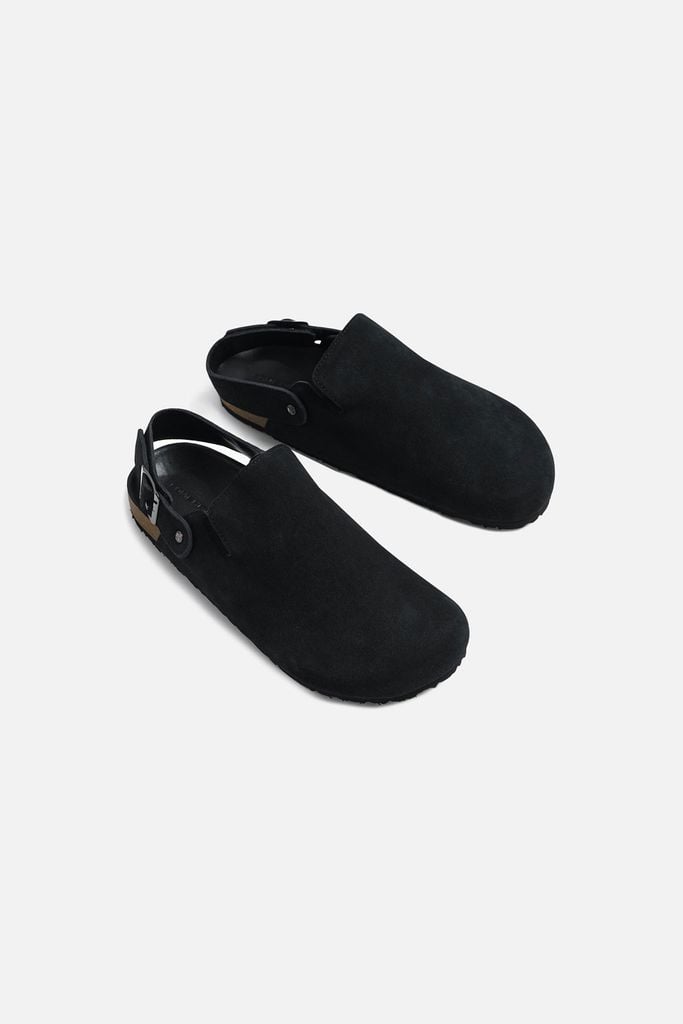  Dép Suede Clogs Mules Ankle Strap 