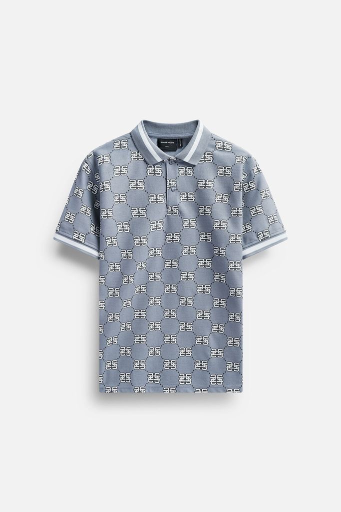  Áo Polo Subtle Pattern Gray 