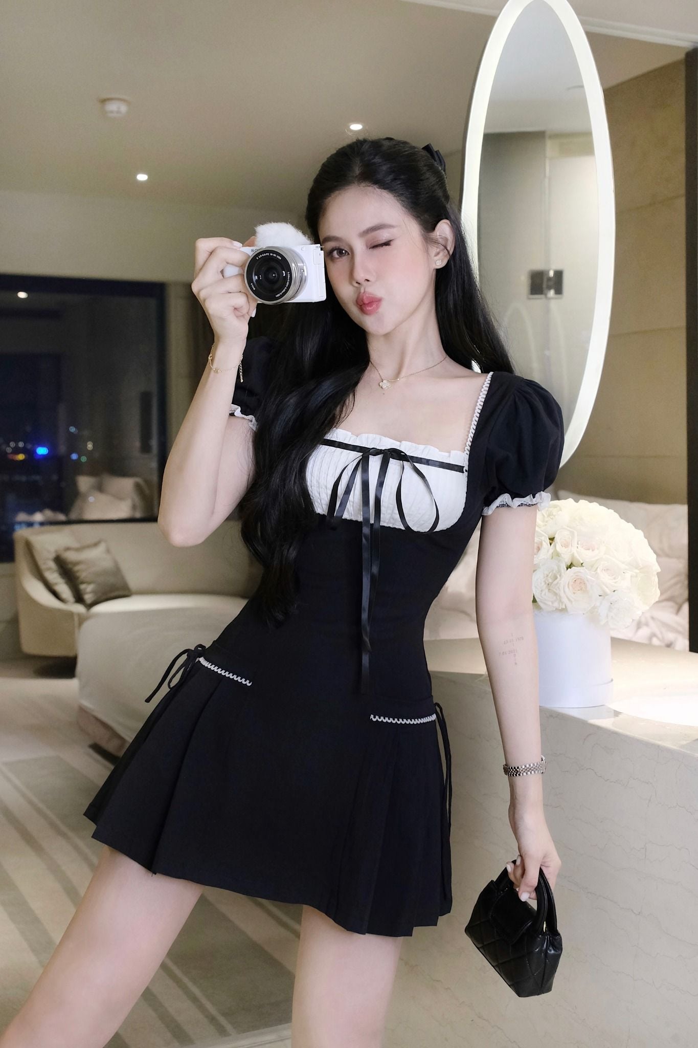 Đầm Ngắn Chest Mix String