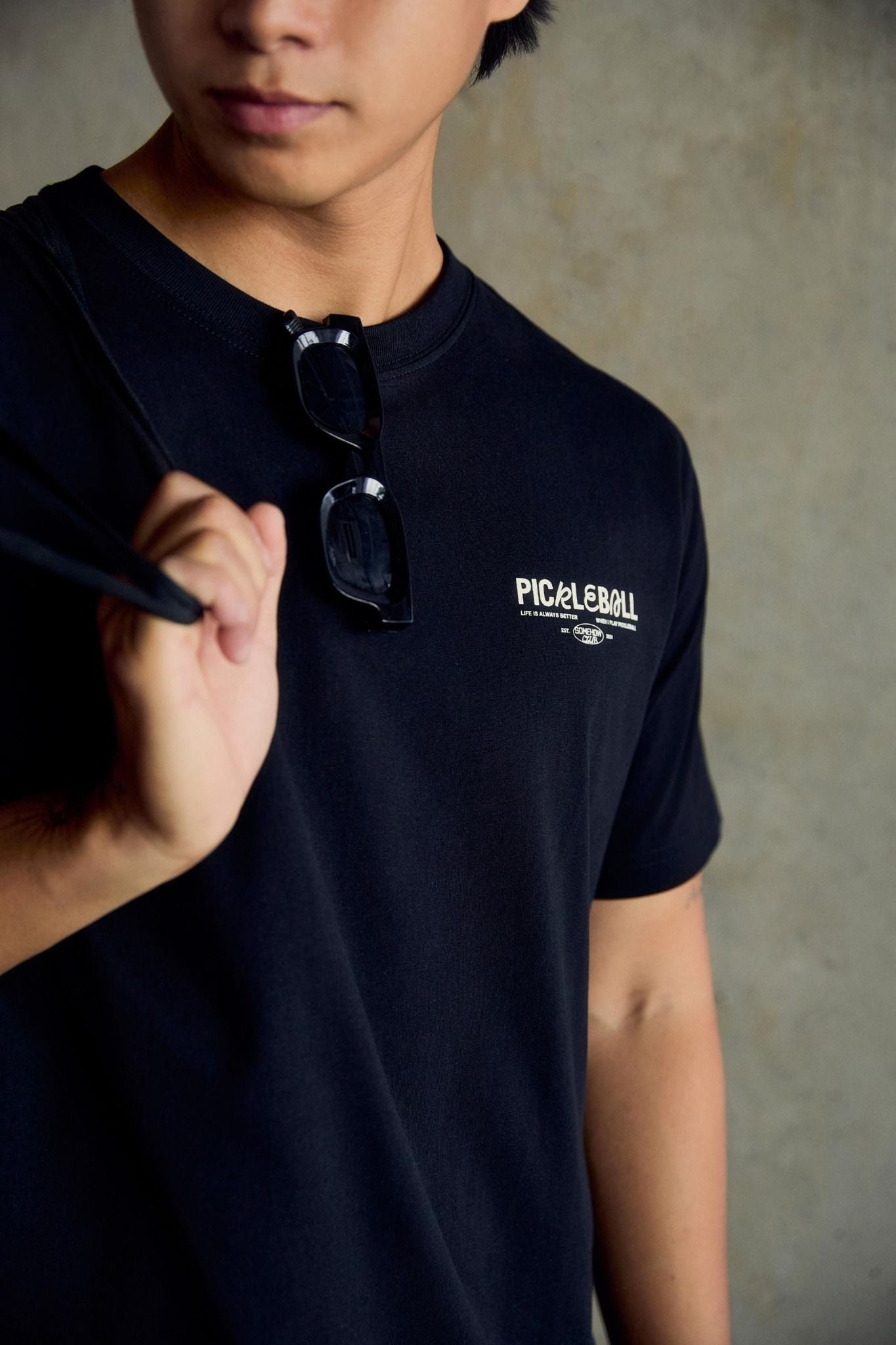 Áo Thun Pickleball Print Black