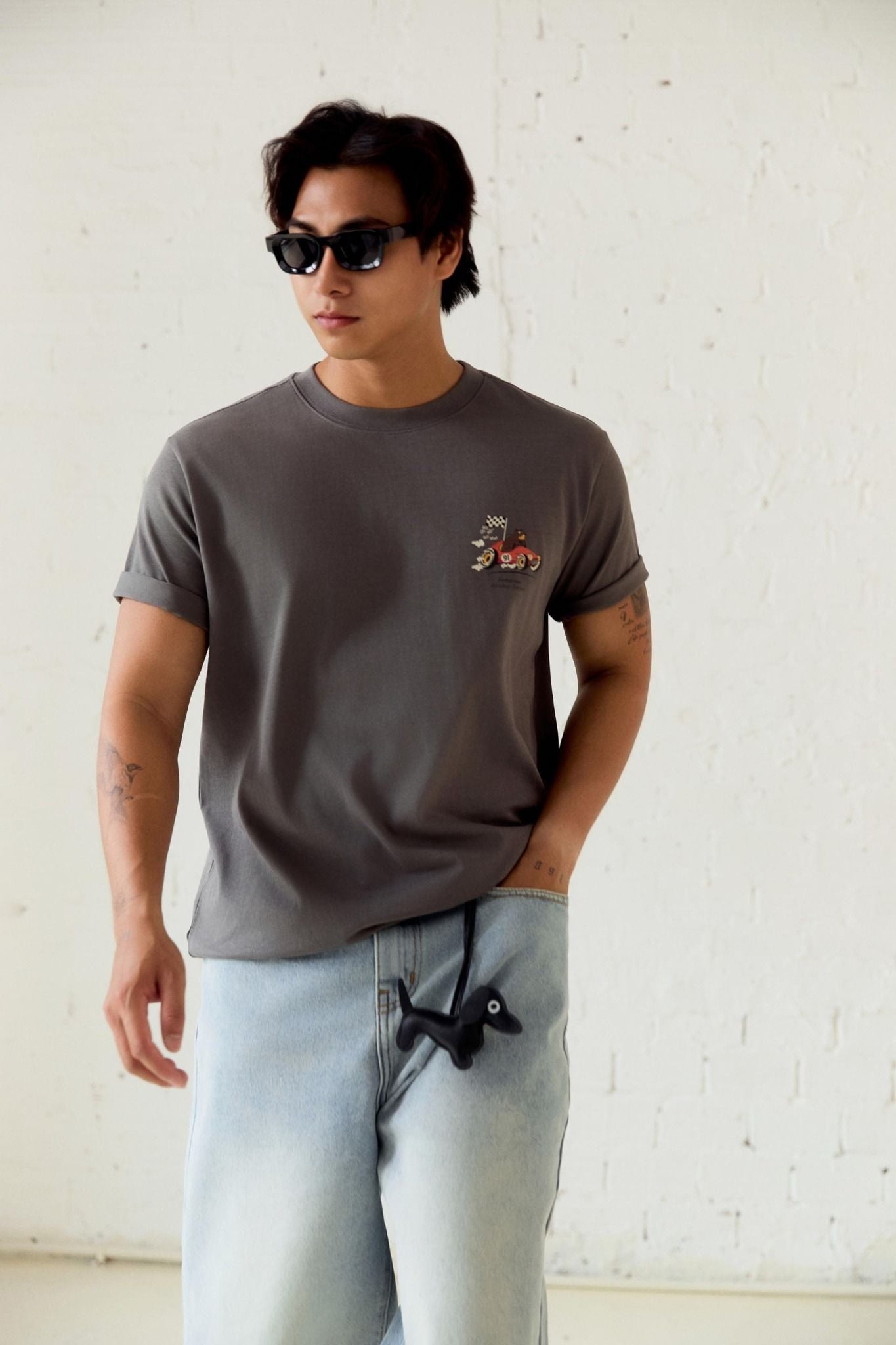 Áo Thun Born To Ride Bear Gray