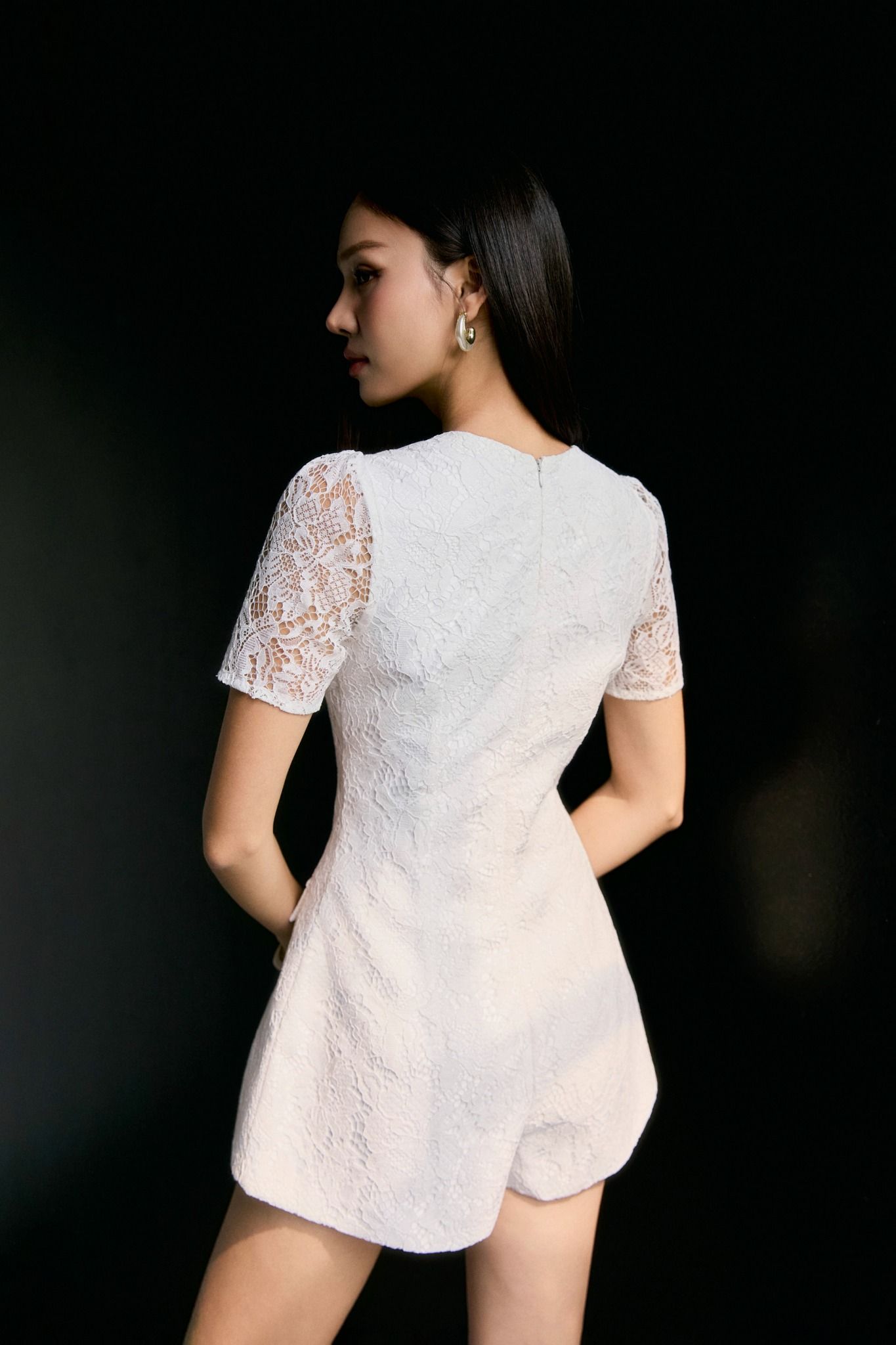 Jumpsuit Short Sleeve Lace Romper