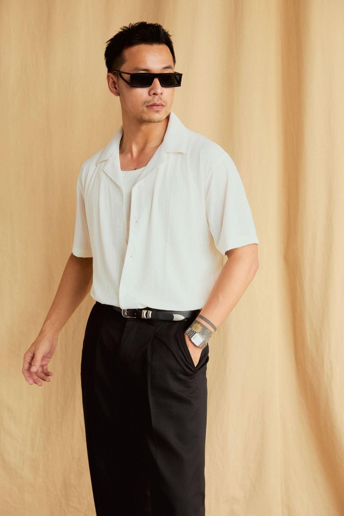 Áo Sơ Mi Relaxed Passion Black White