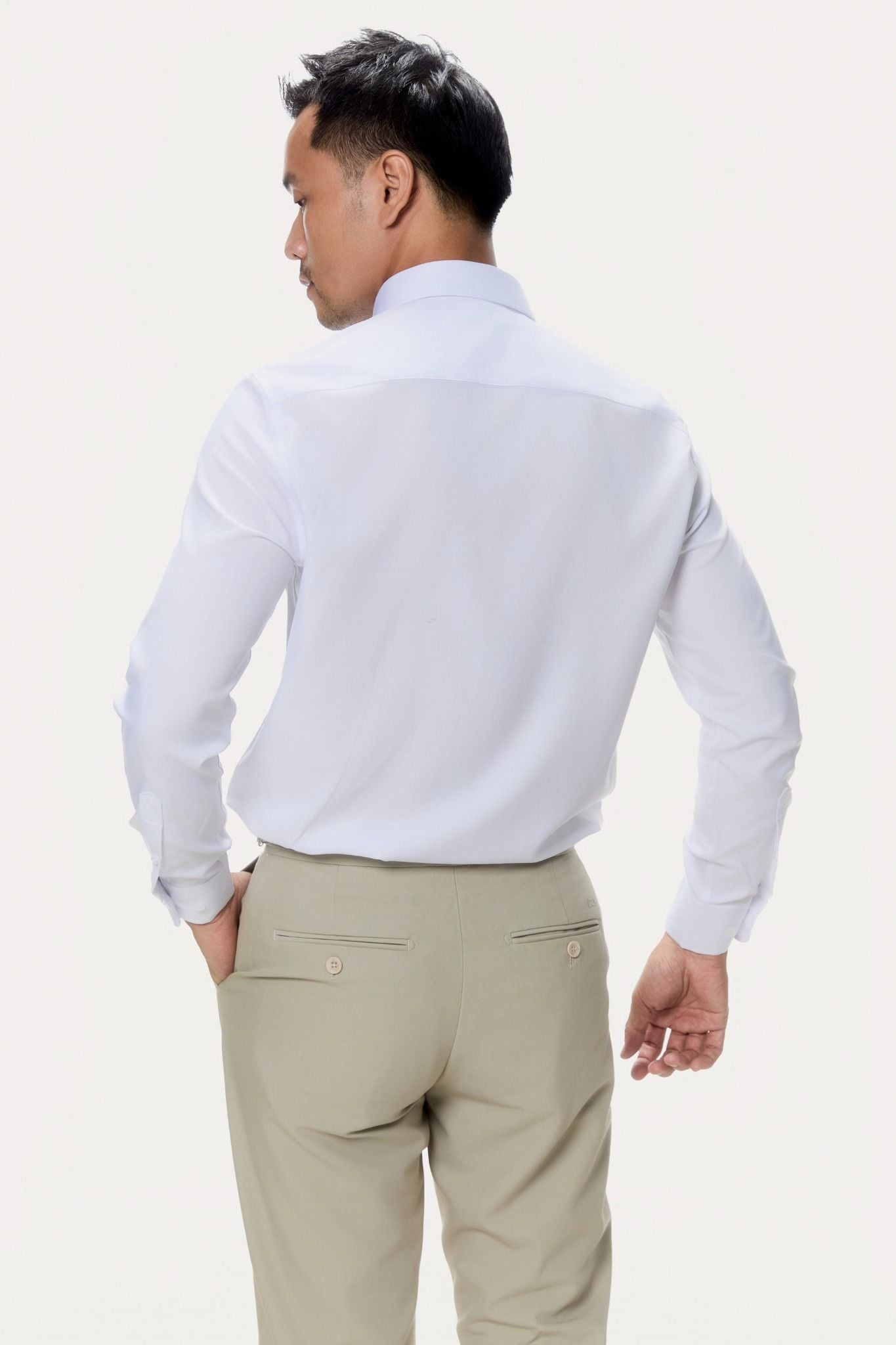  Áo Sơ Mi Basic Hid Buttons White Label 