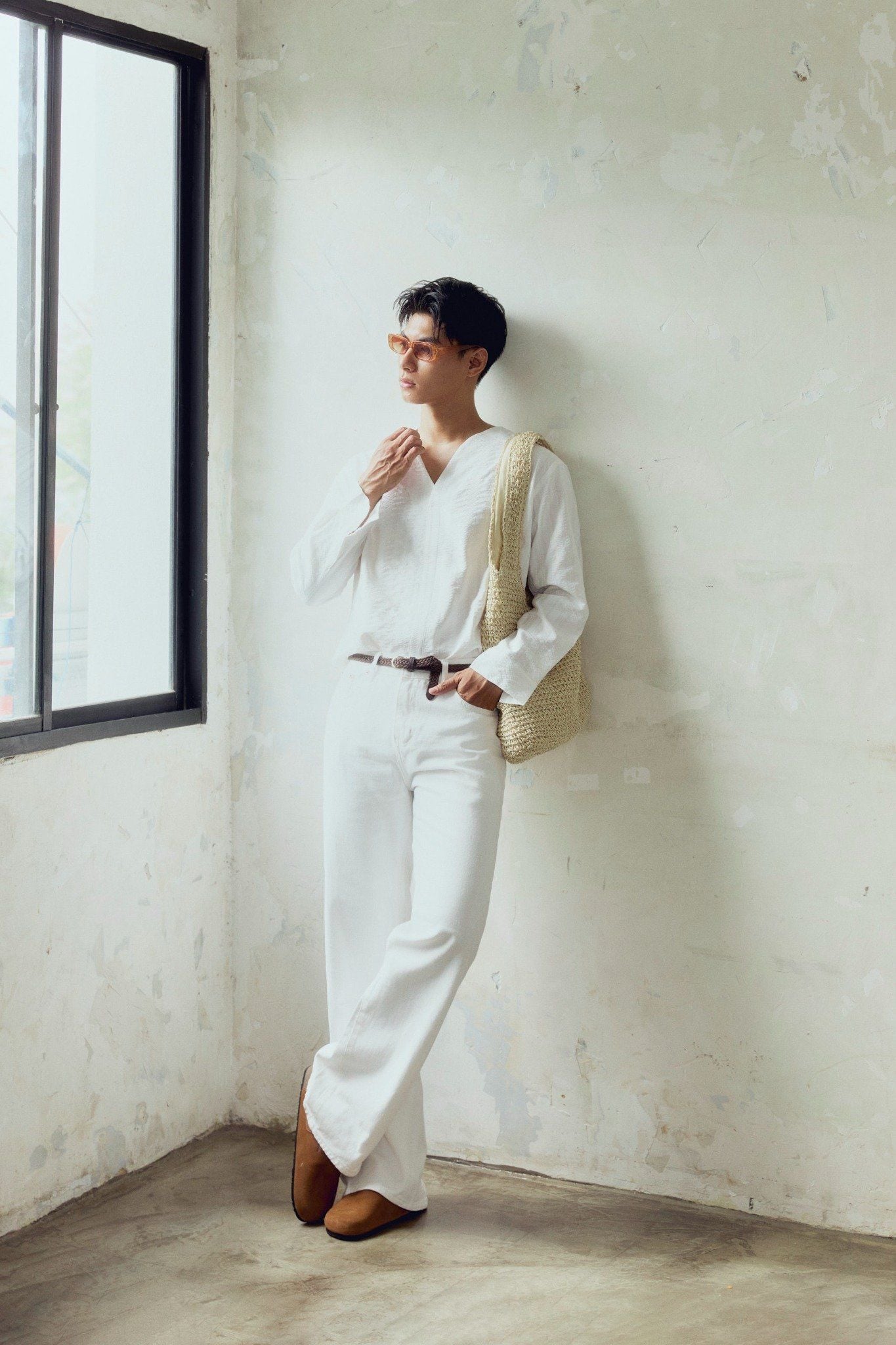 Quần Jean Flare Diagknee Black White