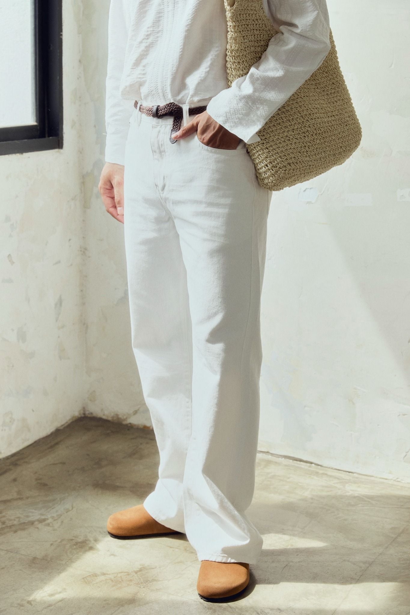 Quần Jean Flare Diagknee Black White