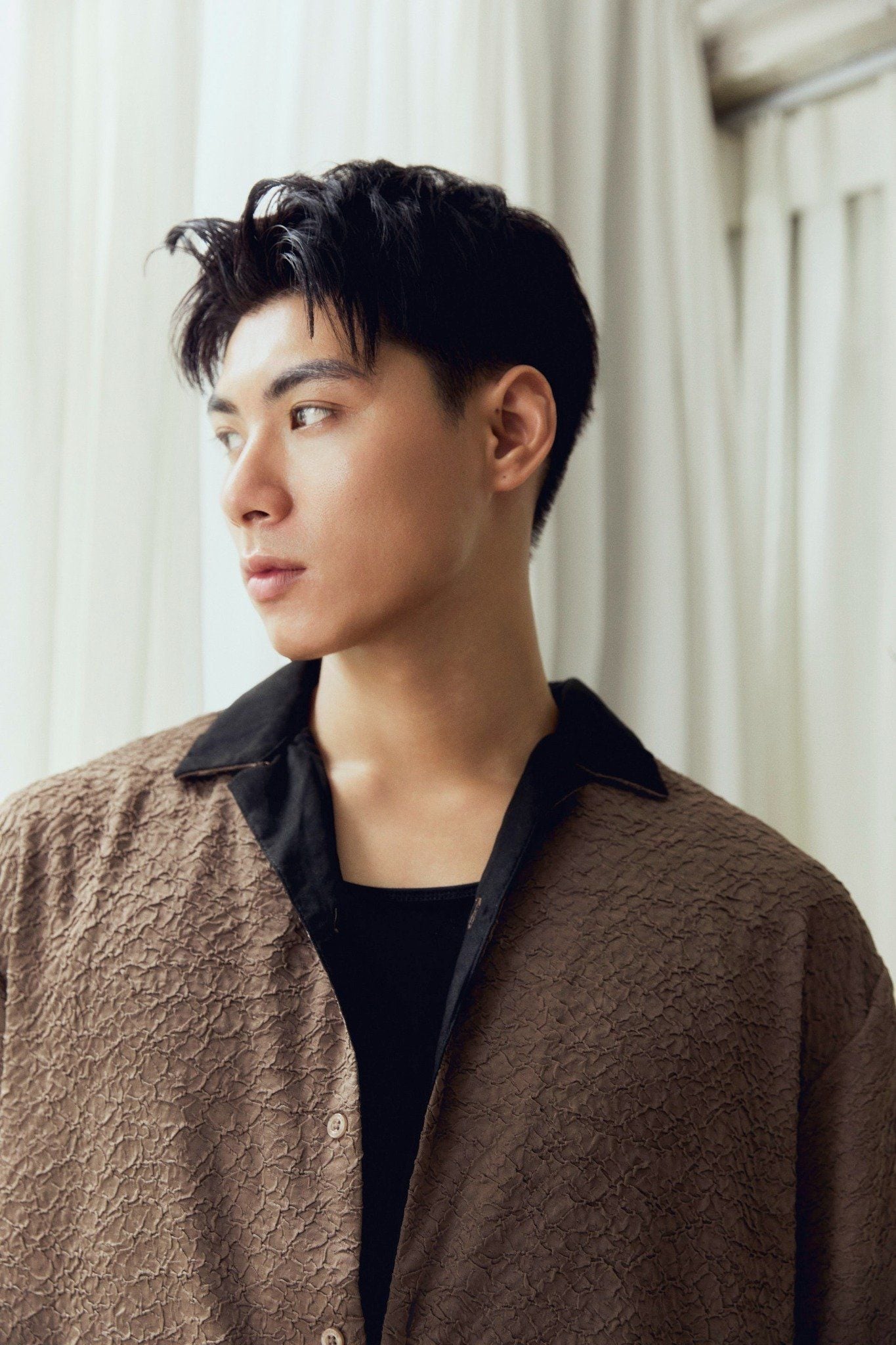  Áo Sơ Mi Boxy Black Brown 