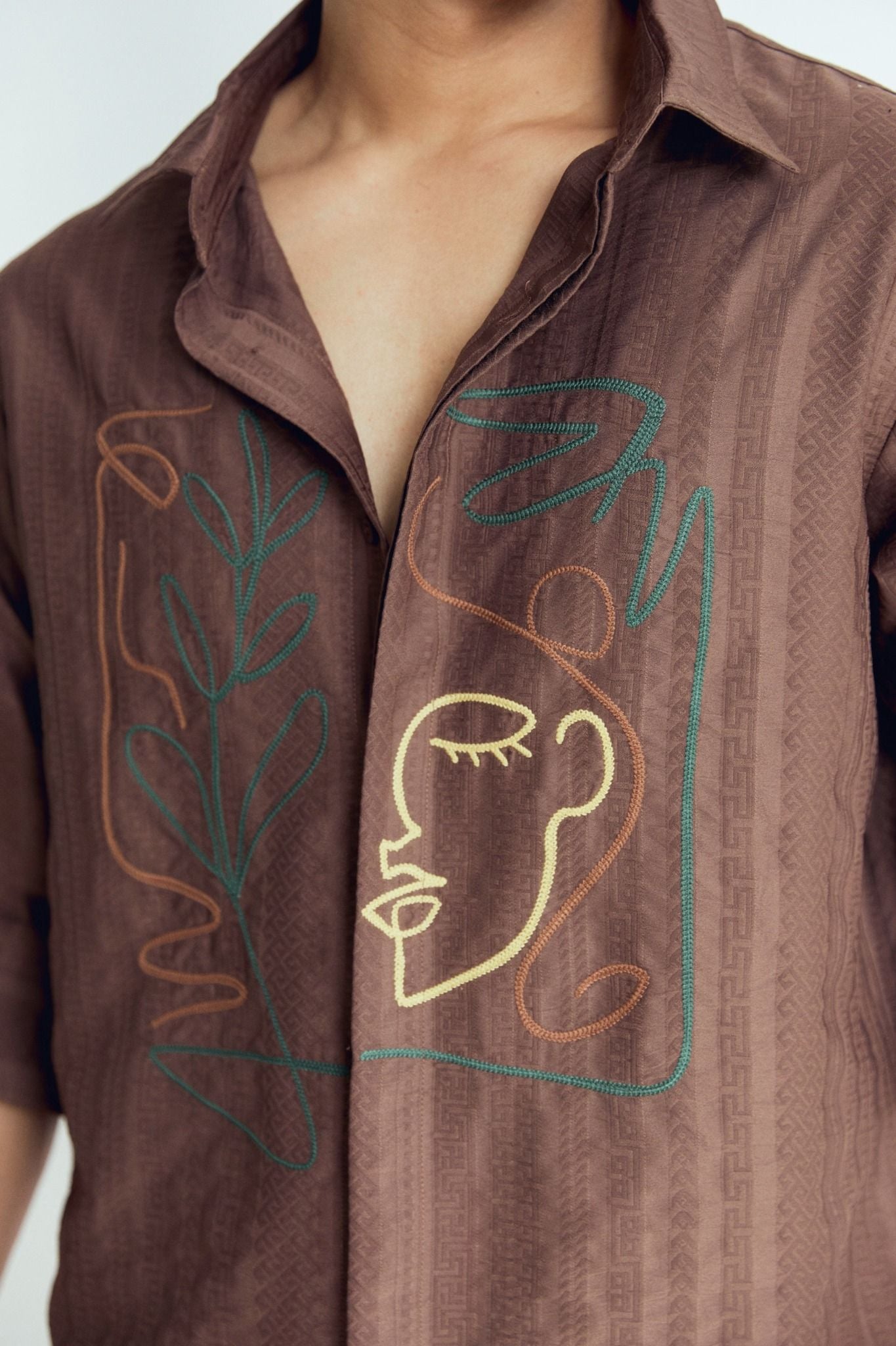 Áo Sơ Mi Relaxed Lineart Brown