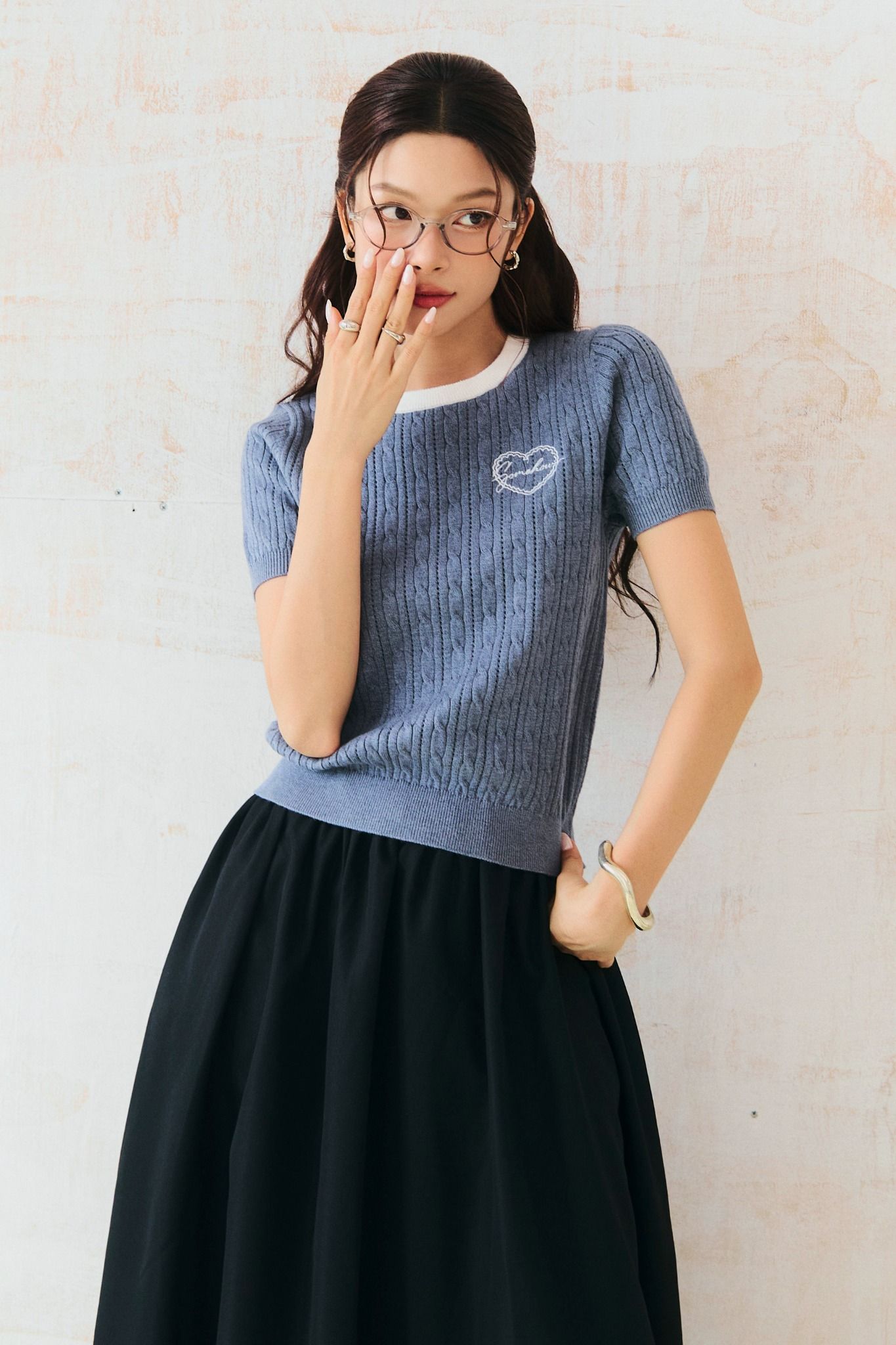 Áo Knit Blend Heart