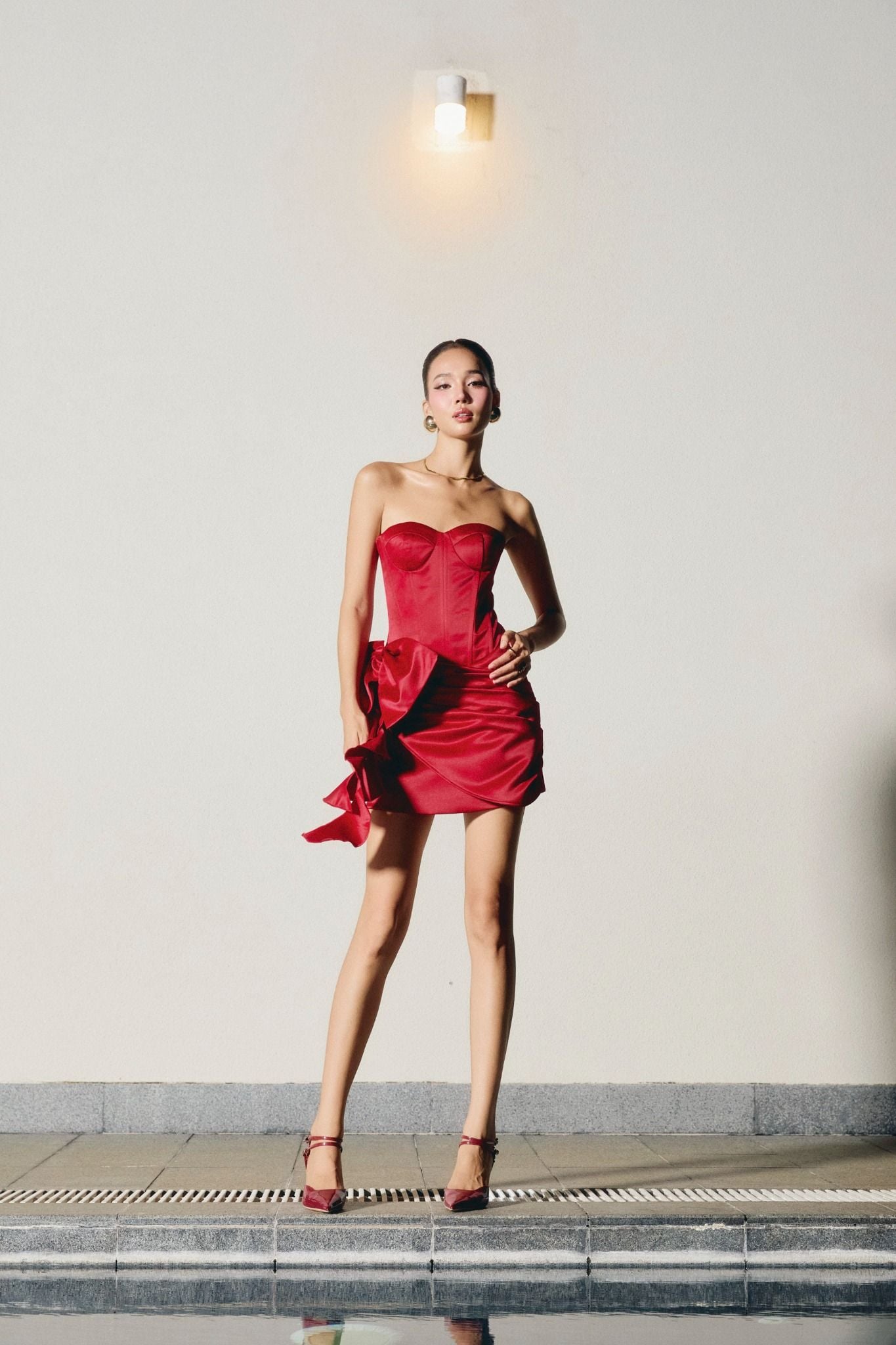  Đầm Ngắn Draped Skirt Mini Dress 